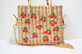 Cherry embroidery sling bag