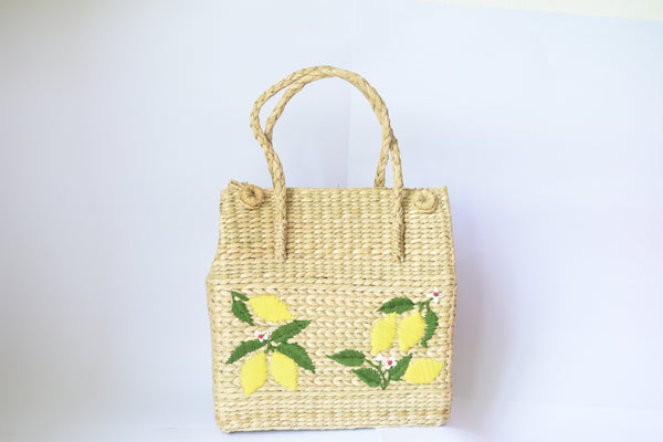 Lemon embroidery bag